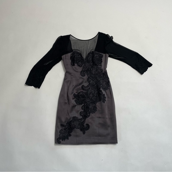KAREN MILLEN part silk bodycon dress - Picture 1 of 16